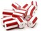 12 12mm to 14mm Red and White Striped Vintage Plastic Tube Beads